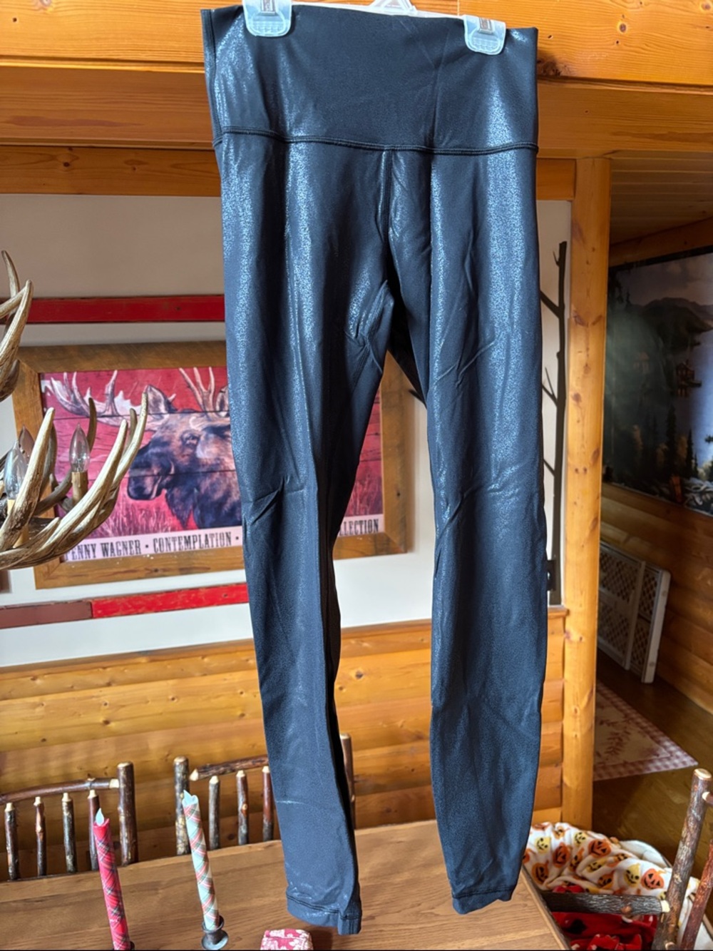 lululemon athletica metallic black wunder under leggings